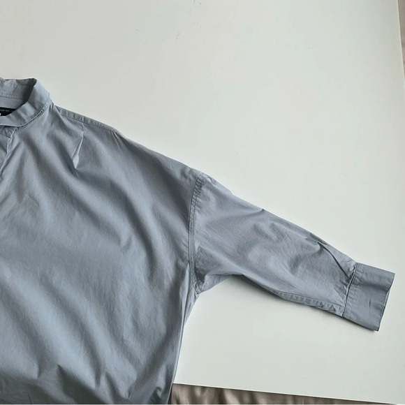 French Connection Womens Rhodes Shirt Blue Oversized Popover Blouse Slouchy S - Picture 4 of 12
